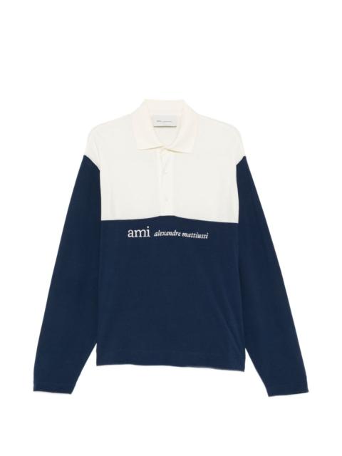 colourblock long-sleeve polo shirt