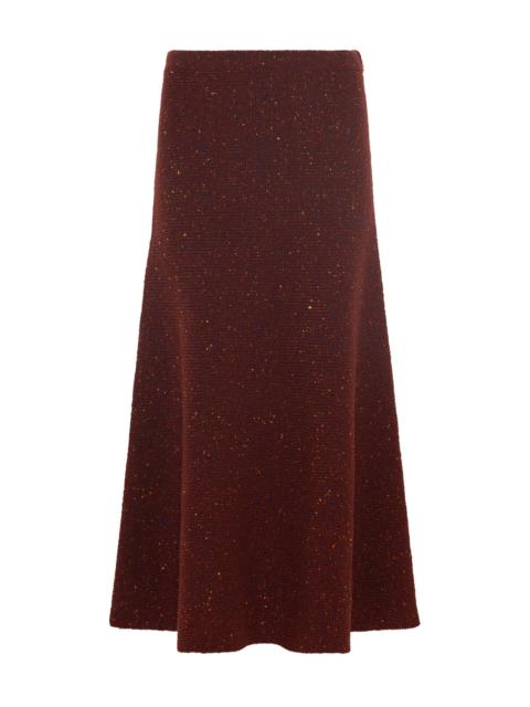 Eden Knit Maxi Skirt in Burnt Sienna Multi Speckle Cashmere