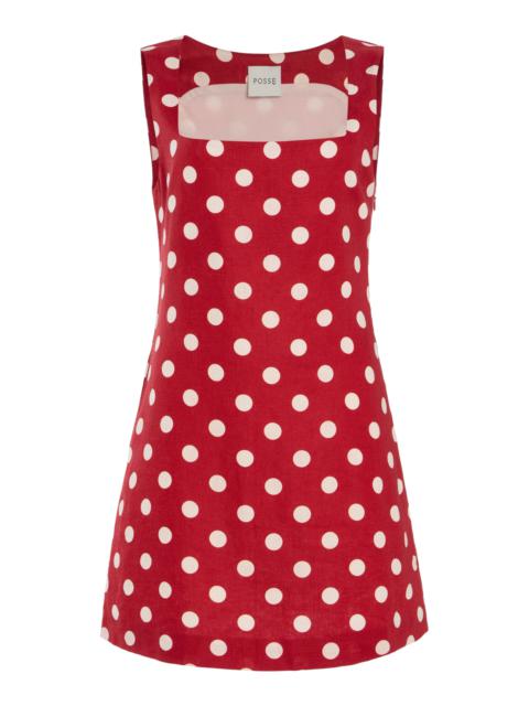 Alice Linen Mini Dress red