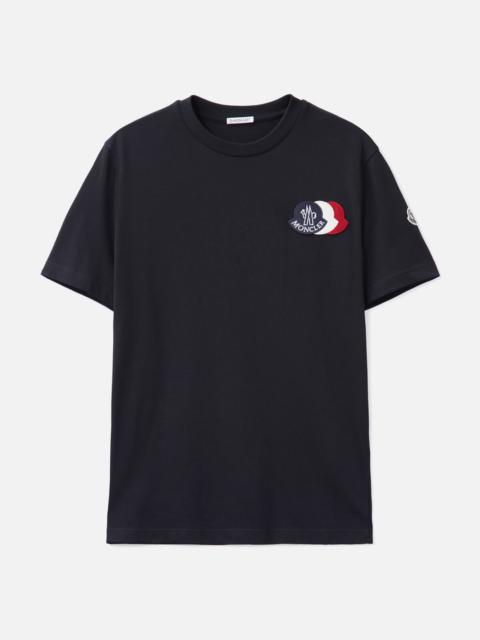 EMBROIDERED TRICOLOUR LOGO COTTON T-SHIRT