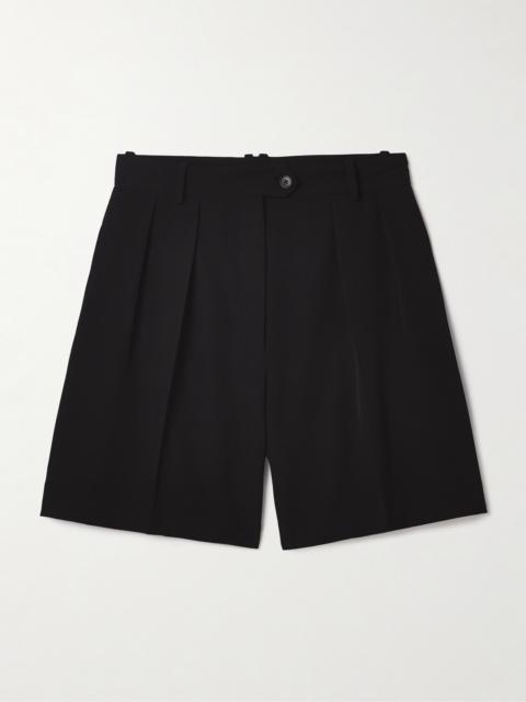 Efron Pleated Wool-twill Shorts