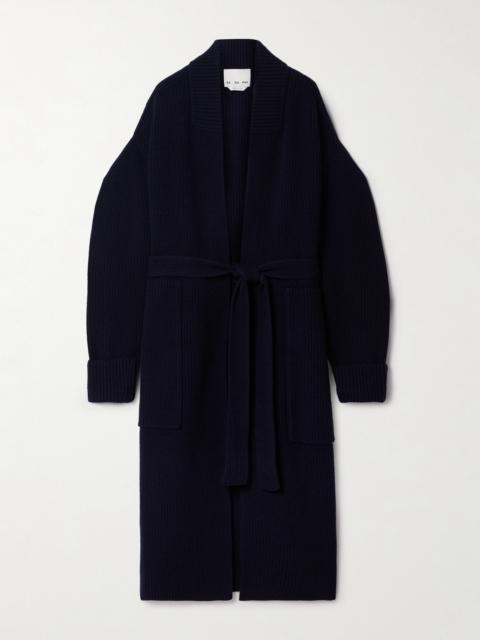 Belted Ribbed Merino Wool And Cashmere-blend Cardigan