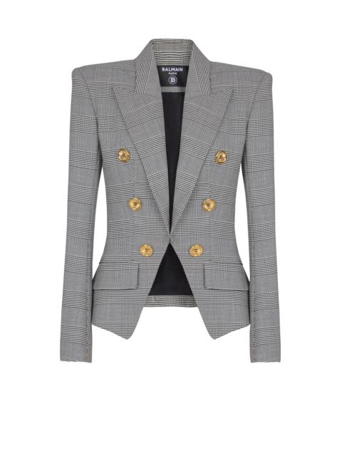 6-buttons jacket in Prince of Wales jacquard