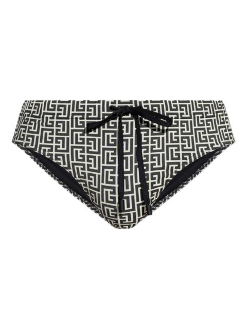 geometric-pattern swim briefs
