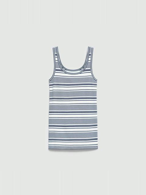 Scoop-Neck Tank Top in Striped Cotton Jersey