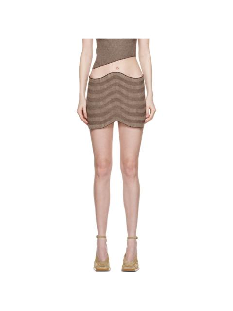 Khaki Curly Miniskirt