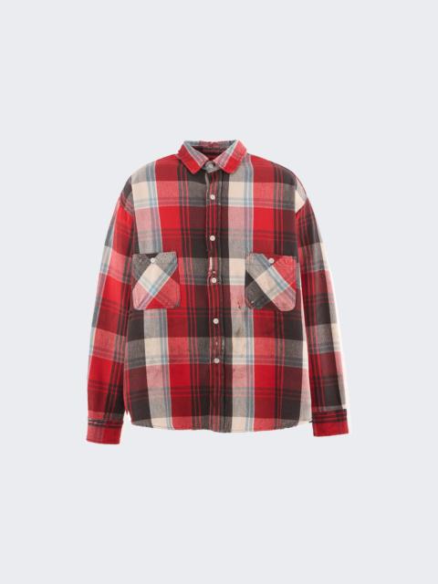 Flannel Shirt Red And Grey Plaid