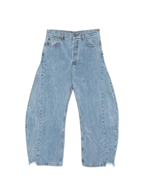 acid wash frayed jeans