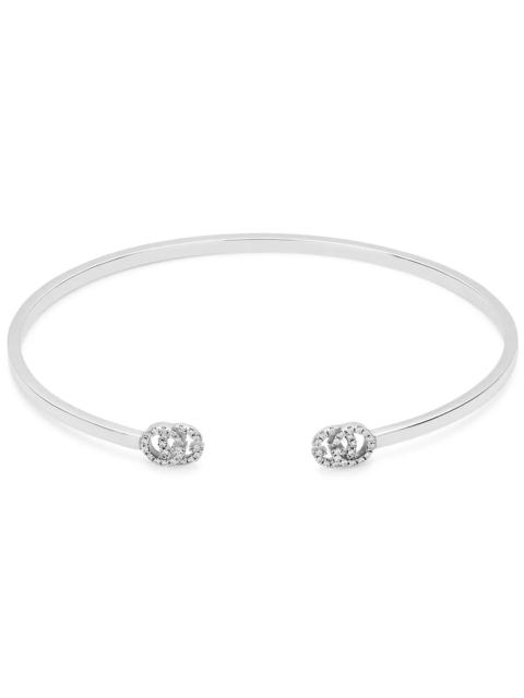 18K White Gold GG Running Diamond Cuff Bracelet