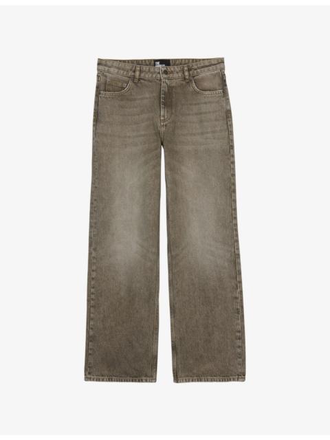 Buckled Wide-leg Low-Rise Denim Jeans