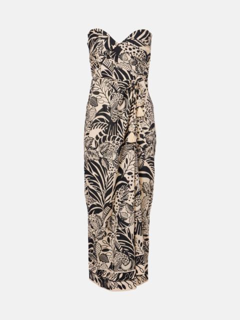 Collina printed cotton midi dress