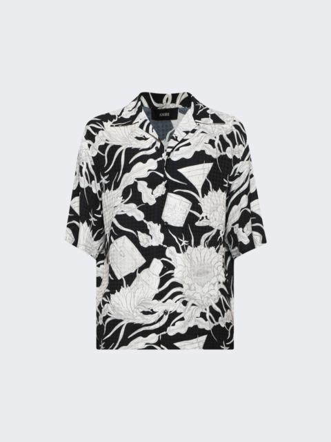 Floral Bowling Shirt Black
