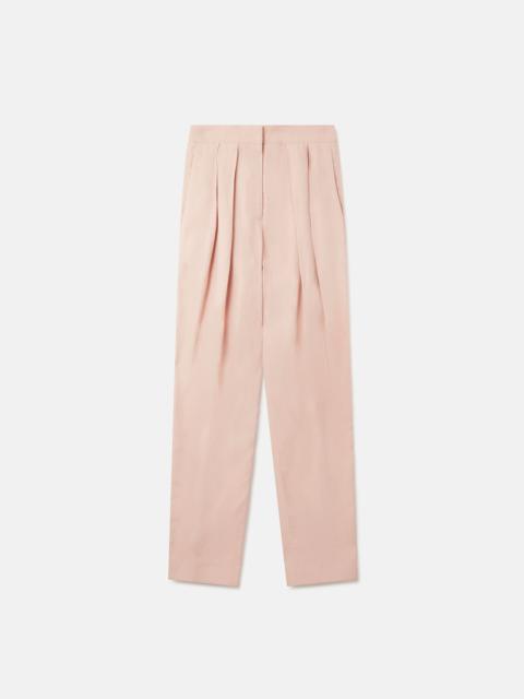Fluid Linen Pleat Front Straight Leg Trousers