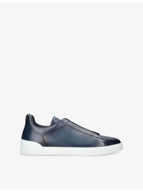 Triple-Stitch Low-Top Leather Trainers
