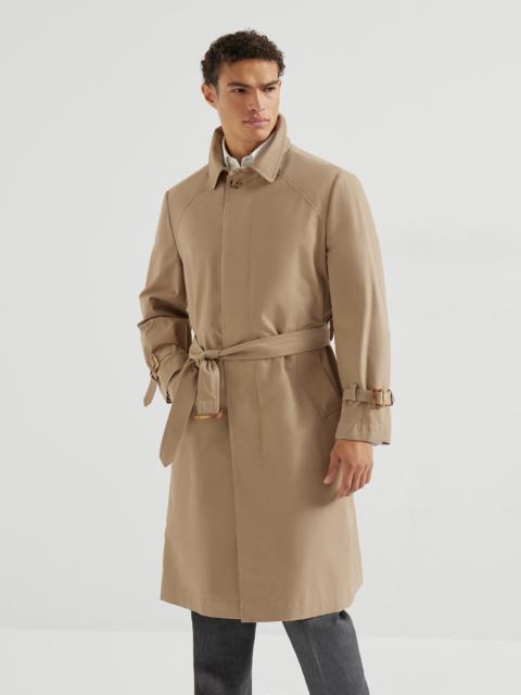 Water-resistant techno cotton gabardine outerwear