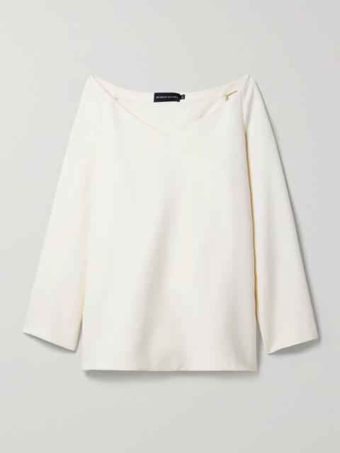 The Zayna Off-the-shoulder Wool-blend Crepe Mini Dress