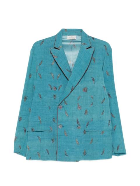 double-breasted print jacket