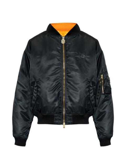 zip-fastening bomber jacket