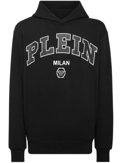 logo-print cotton-blend hoodie