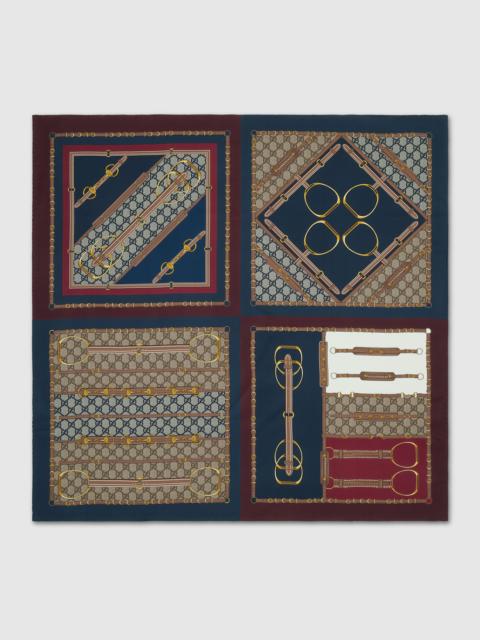 Printed silk twill carré