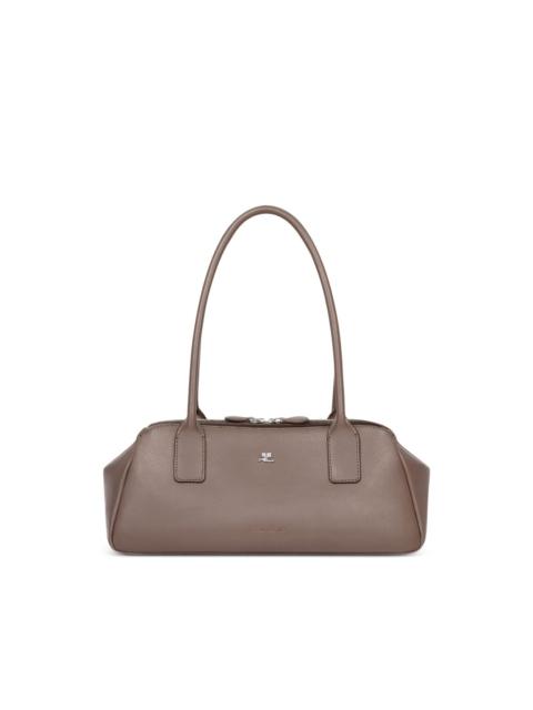 strip leather shoulder bag