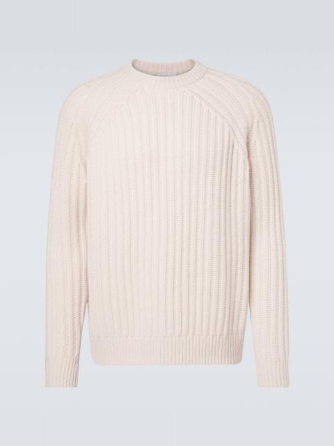 Ribbed-knit wool and cashmere sweater
