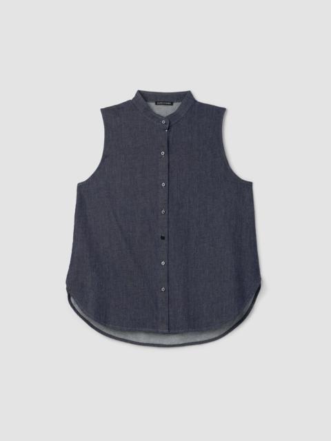 Airy Organic Cotton Twill Sleeveless Shirt