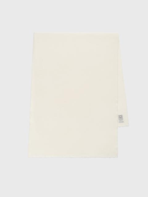 Wide classic wool scarf ivory