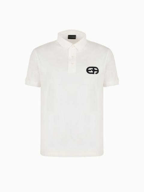 Lyocell-blend jersey polo shirt with ASV logo raised embroidery