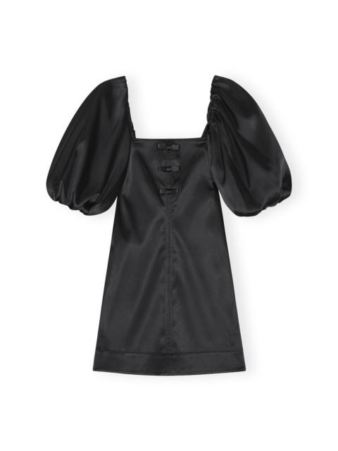 BLACK SATIN MINI DRESS