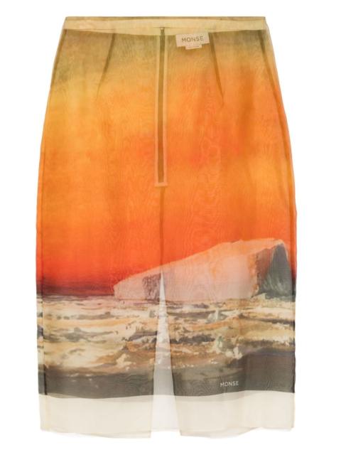 all-over graphic print skirt