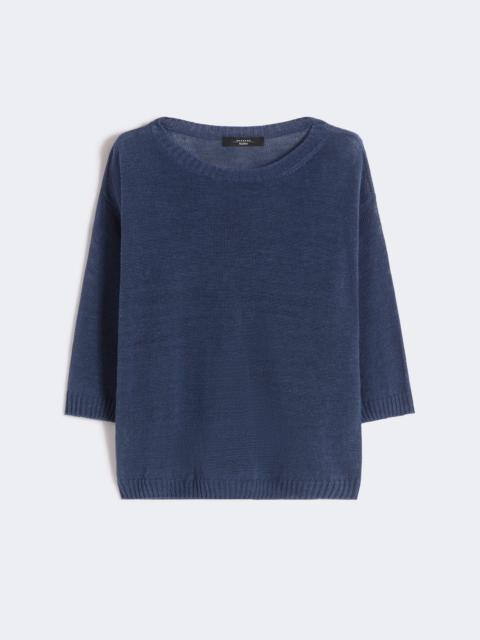 Linen yarn oversize jumper - NAVY