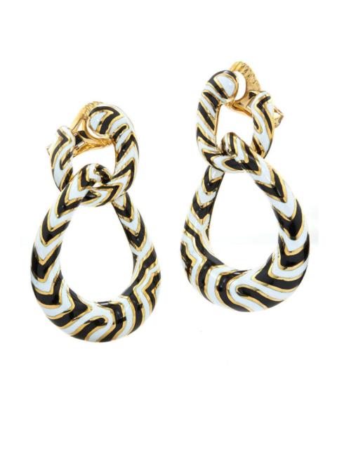 Black White Zebra Stripe Double Hoop Earrings