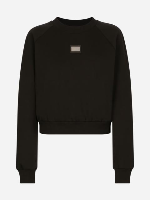 Technical jersey sweatshirt with Dolce&Gabbana tag