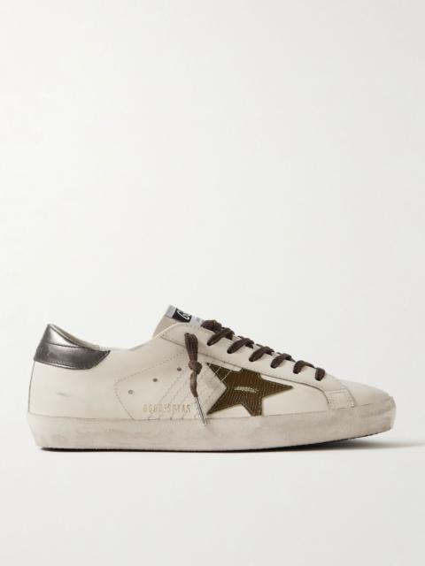 Super-Star Distressed Leather Sneakers White