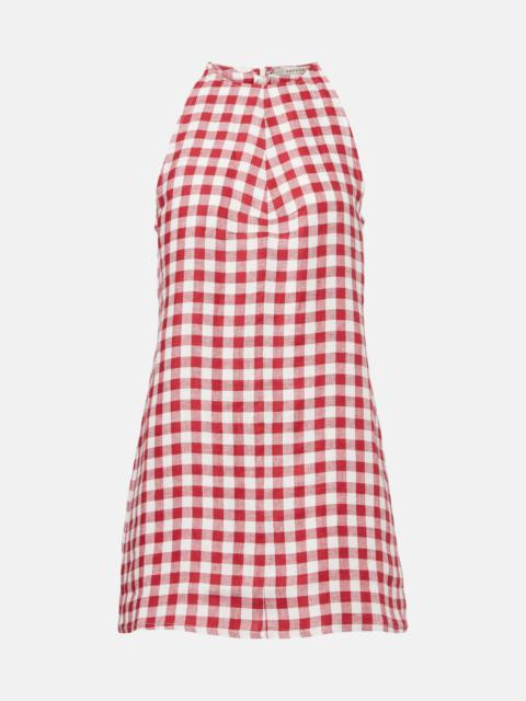 Antiqua gingham linen minidress