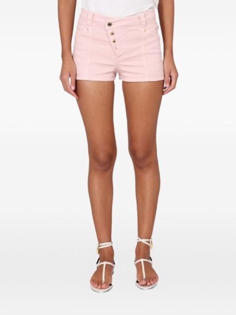 Compact buttoned denim shorts