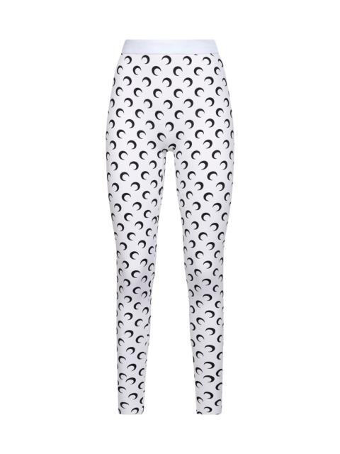 Optical white Moon print recycled jersey leggings