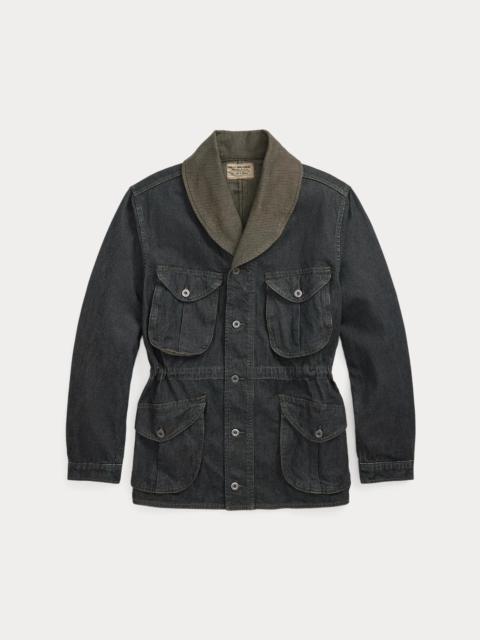 Indigo Cotton-Linen Denim Field Coat