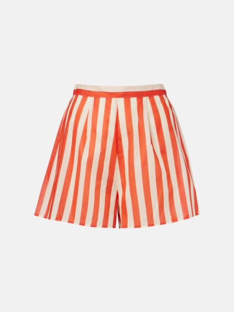 Twins striped cotton voile shorts