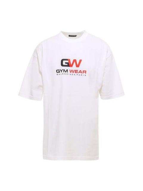 Balenciaga Gym Wear Loose Short Sleeve White 620969TIVD59000