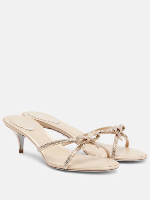 Bow-detail crystal-embellished sandals
