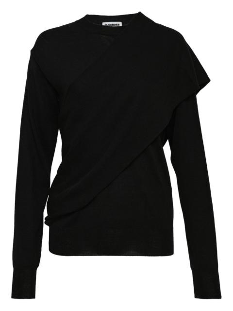 draped-panel sweatshirt