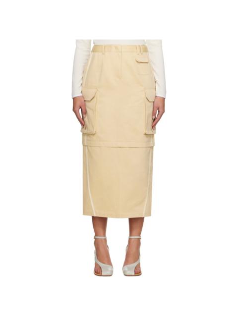 Beige Joel Cargo Maxi Skirt