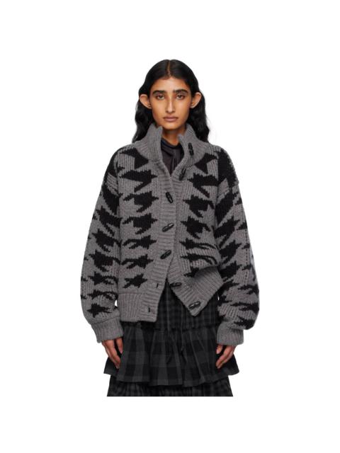 Gray Hound's Tooth Star Cowichan Cardigan