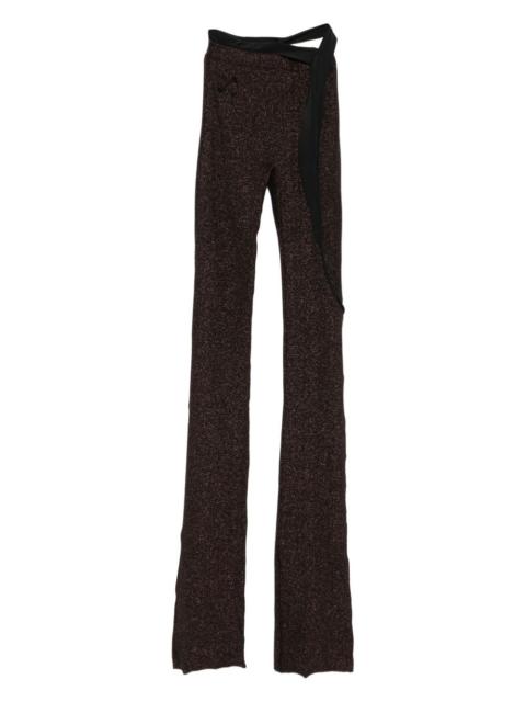 glitter-effect trousers