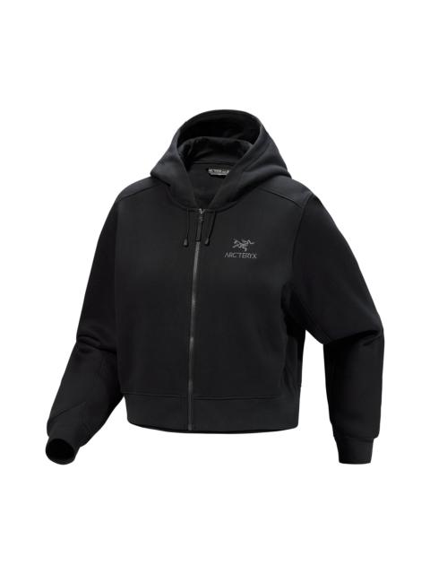 Emblem Fleece Full Zip Crop Hoody