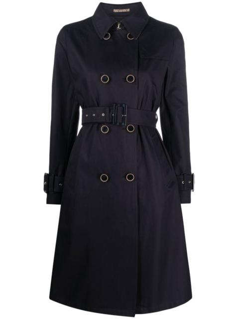 belted double-breasted trench coat