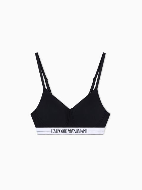 ASV ORGANIC-COTTON PADDED BRALETTE WITH LOGO UNDERBAND