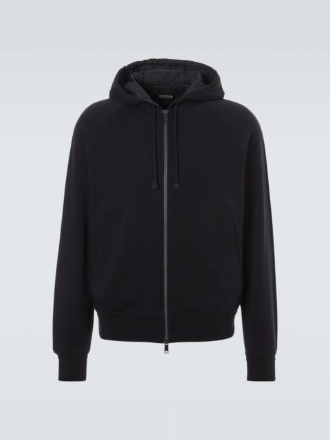 Cotton-blend hoodie